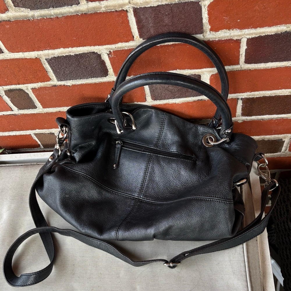 Tignanello Black Leather Handbag - Picture 3 of 4